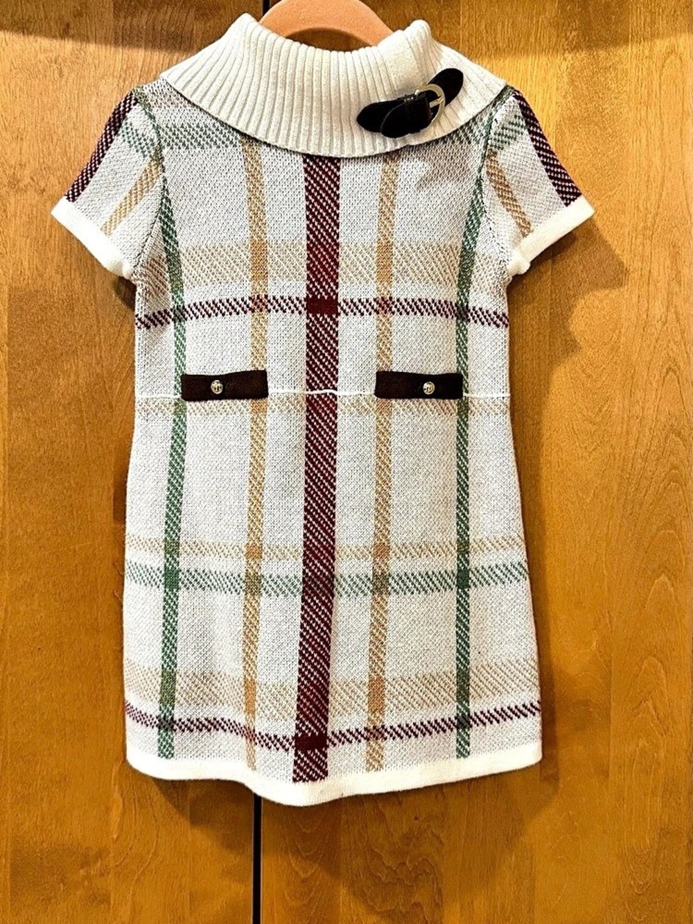 Janie and Jack Plaid Sweater Dress Belted 18-24M